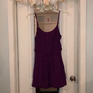 Casual Purple Strap Dress with Pockets